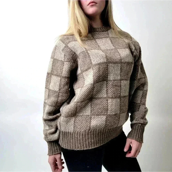 Vintage Mock Neck Chunky Knit Sweater - M - Picture 3 of 5